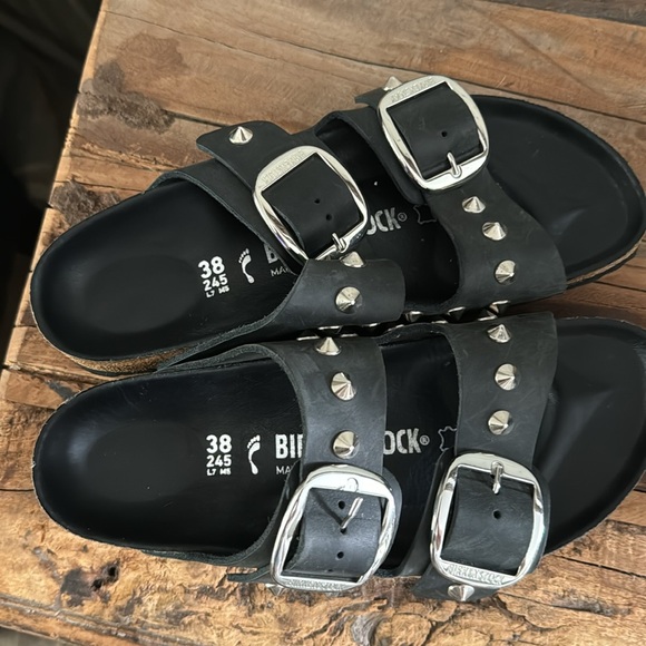 Birkenstock🖤 Arizona Big buckle studded custom sandals size 38 - Picture 2 of 15